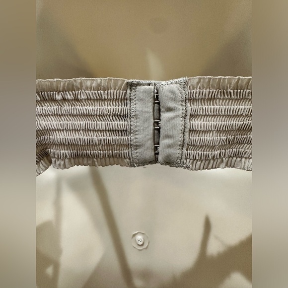 AERIE TAN LACE MESH UNLINED BRALETTE - Picture 4 of 7